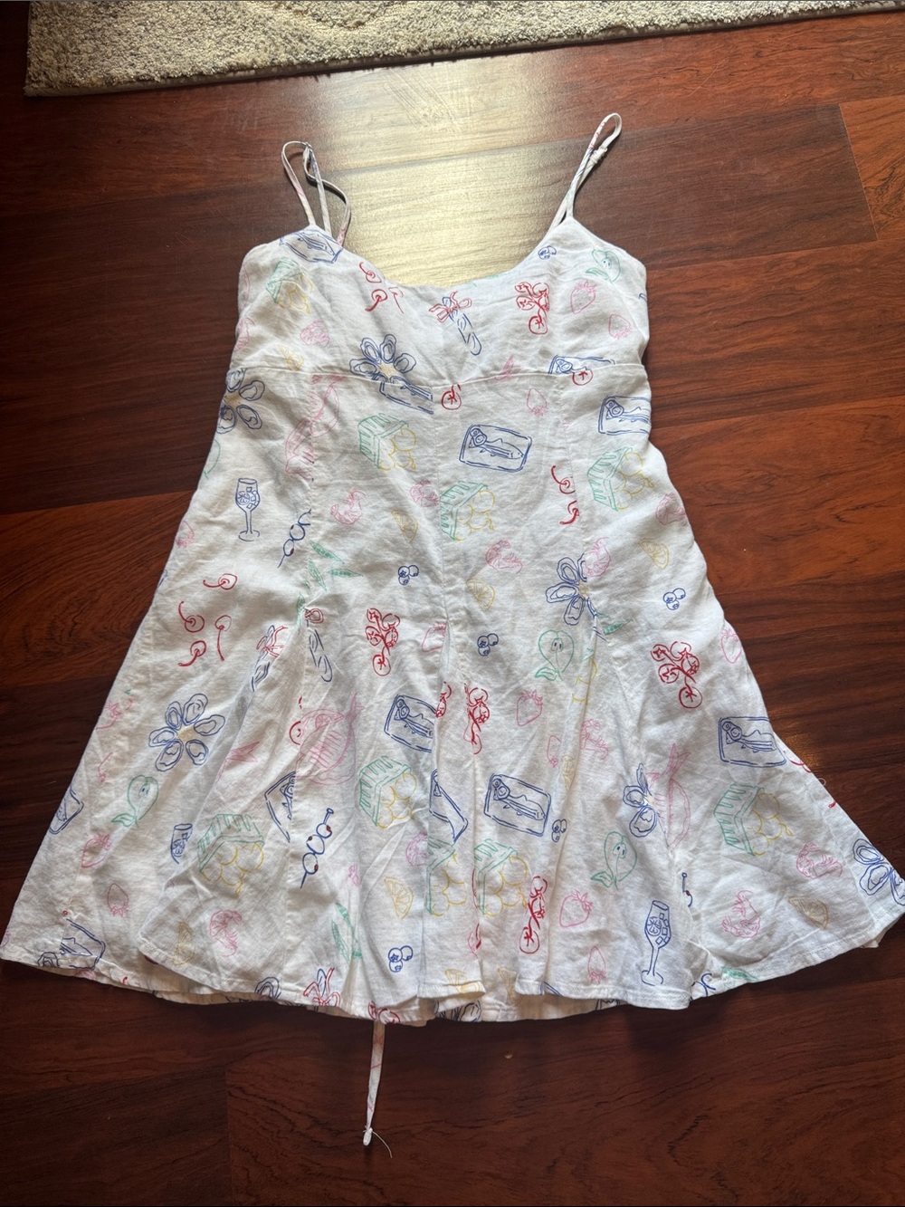 American Eagle Outfitters White Mini Dress with Multicolor Print